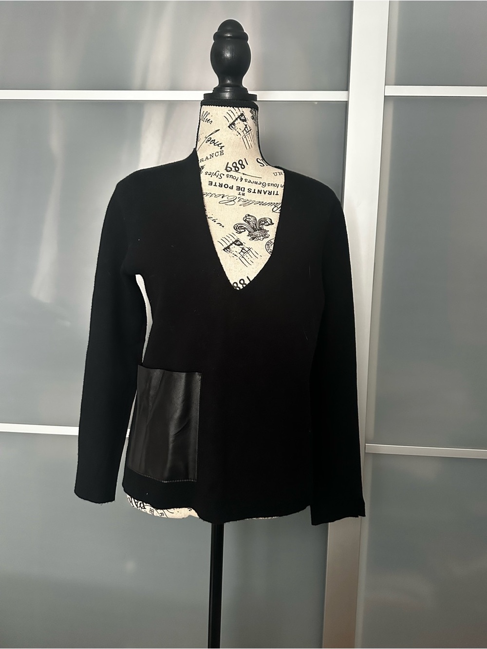 Zara Black Knit Sweater with Printed Lining